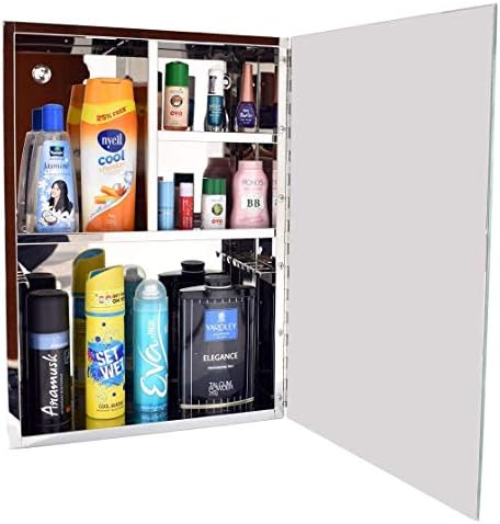 Огледален шкаф EFINITO за Баня / Шкаф-Органайзер за Баня от Неръждаема стомана 304 / Аксесоари за баня (Хром,