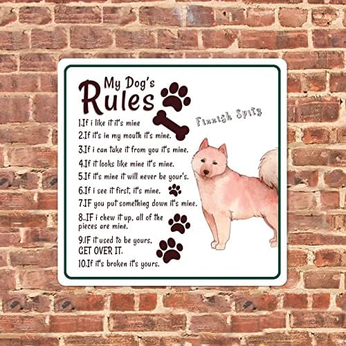 Alioyoit Забавно Метални Табели с надпис Правила на кучето ми, Ретро Знак на Поздрав за домашни Кучета, Метален