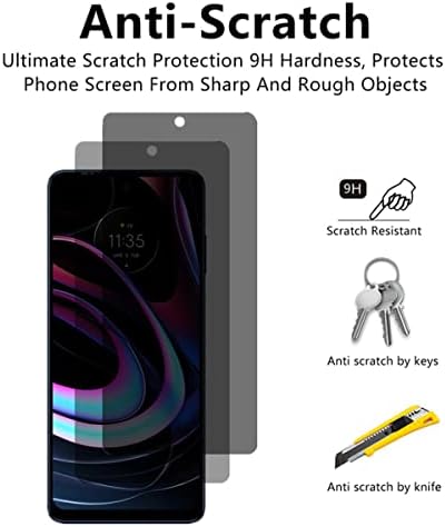 Защитно фолио VIESUP Privacy Screen Protector за Motorola edge 2021-2 Pack Антишпионская Защита от Надраскване