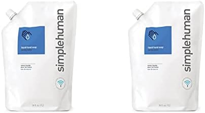 пакет за презареждане на овлажняващ течен сапун за ръце simplehuman Spring Water, 34 течни унции (опаковка от