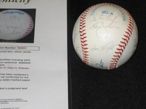 1989 Отбор Ню Йорк Янкис (15) С автограф от Oal Baseball Jsa Маттингли + Бейзболни топки с автографи