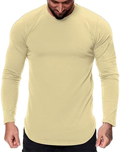 Xiloccer Мъжки Ризи, Модни Ежедневни Спортни За Фитнес На Открито С Извито Подолом, Однотонная Тениска С кръгло