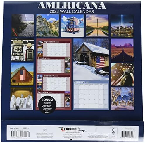Стенен календар TURNER ФОТОГРАФСКА Americana 12X12 със снимки (23998940096)