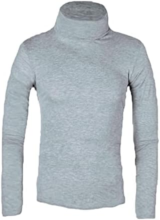 Мъжки Базова тениска с високо воротом, Есенно-Зимния Смесовый Плътен Пуловер с дълъг ръкав, Еластична Монтиране