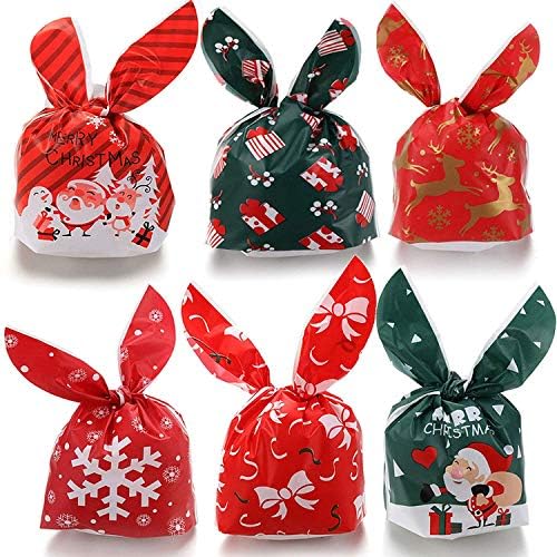 Sawyd Коледни Пакети за Бонбони, 50 бр. Подаръчни пакети със Заек, Коледни Пакети за Предложения, Опаковки за