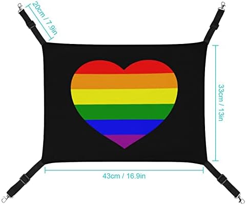 Флаг ЛГБТ Гей Прайда Хамак за Домашни Любимци Удобна Регулируема Подвесная Легло за Малки Животни, Кучета, Котки,