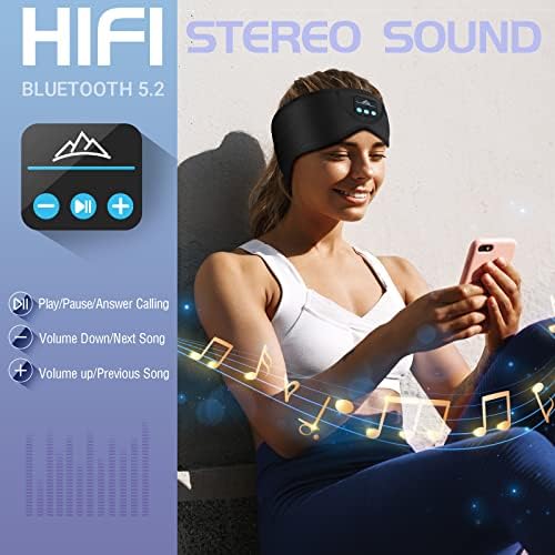 2 Комплекта Слушалки за сън, Безжична лента за глава Bluetooth - Удобни Слушалки За сън С Маска за очи