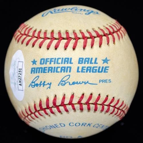 Член на Залата на славата на Резервоара на Леонард с автограф OAL Baseball JSA COA - Бейзболни топки с автографи