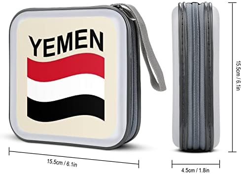 Флаг на Йемен CD Калъф Пластмасов Държач за Портфейла DVD Портативен Органайзер За Съхранение Чанта за Кола