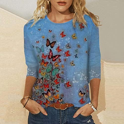 Ежедневна Тениска с дълъг ръкав, Женски Пролетен Пуловер 3/4, Меки Модерен Ризи, Блузи с дълъг ръкав, Блузи,