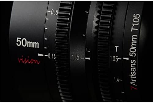 7artisans Фотоелектричния 50 мм обектив на Т1.05 Vision Cine за Canon RF, черен