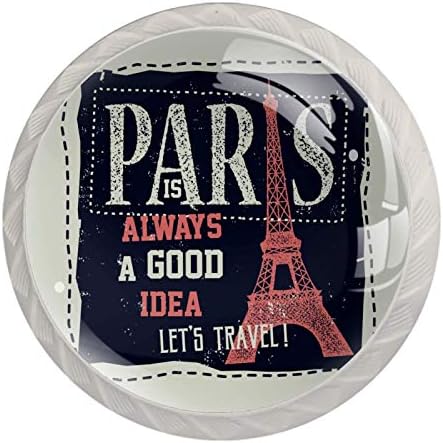 Idealiy Реколта Туристическа Поздравителна Картичка Париж Франция Дръжки За Чекмеджета на Гардероба, Шкафа,