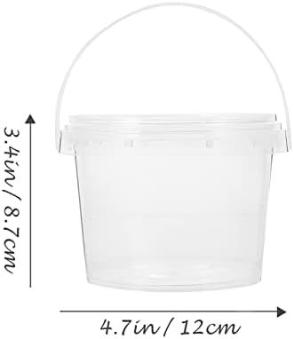 Контейнери за съхранение на Прозрачен Пластмасов Ведерко за сладолед: 10шт 0,5 Л Малки Прозрачни Ведерки с Капак