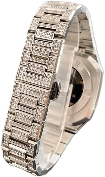 CNHKAU 45 мм Комплекта модификация с диаманти за Apple Watch Band Mod Set 45 мм Корпус от Неръждаема Стомана,