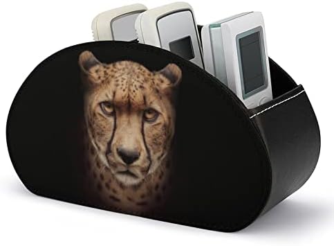 Лицето на един Леопард Изолиран ТЕЛЕВИЗИЯ Дистанционно Управление на Притежателя Органайзер За Съхранение Кутия