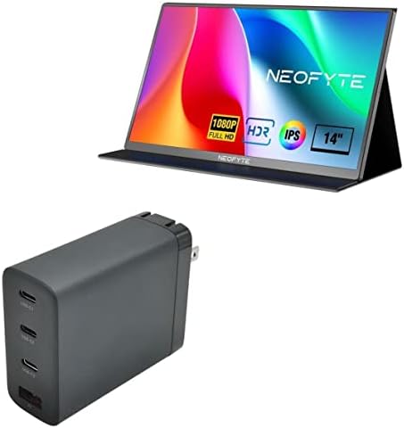 Зарядно устройство BoxWave е Съвместимо с преносим монитор NEOFYTE за лаптоп T14P (14 инча) (зарядно устройство от BoxWave) - Монтиране на зарядно устройство PD GaNCharge (100 W), стенно за