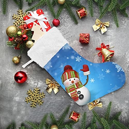 Коледни Чорапи ALAZA, Снежен човек, Снежинки, Класически Персонализирани Големи Чулочные Украса за Семейни Тържества,