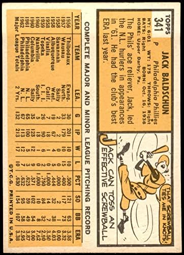 1963 Topps 341 ДОТКОМ Джак Болдшан Филаделфия Филис (Бейзболна картичка) (Наклонена черта (на ръка) върху