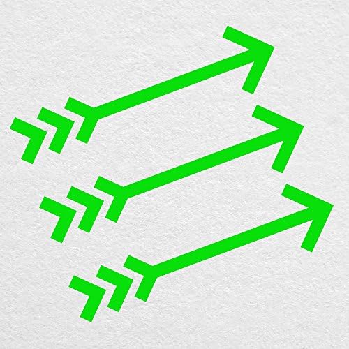Значка с логото на Три стрели - неоново-зелен стикер ширина 6 см - за MacBook, автомобила, лаптоп и много Други!
