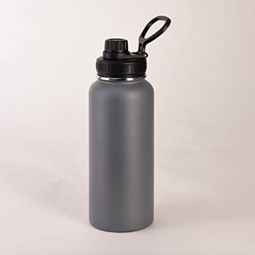 Бутилка за вода | 32 грама | От неръждаема стомана с вакуумна изолация | С двойни стени | Запечатани. (Сив)