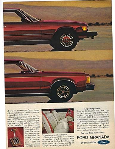 Оригиналната реклама за печат в списание 1976 г. #1 е с ЦВЕТНА РЕКЛАМА на Ford Granada JUMBO