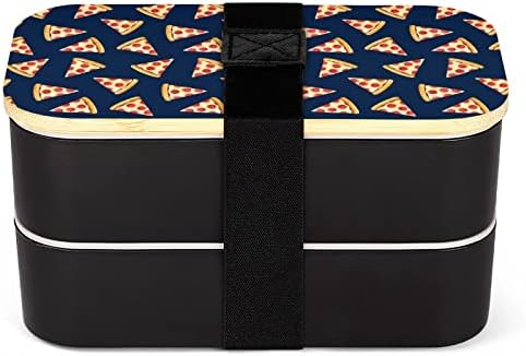 Двуслойни Обяд-бокс Bento за Рязане на пица с Набор от ястия, Штабелируемый Обяд-Бокс включва 2 Контейнера