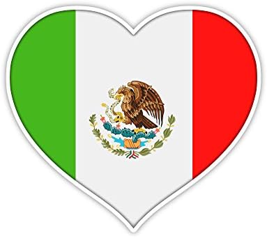 Любовта знаме на Мексико сърцето стикер стикер 5 x 4