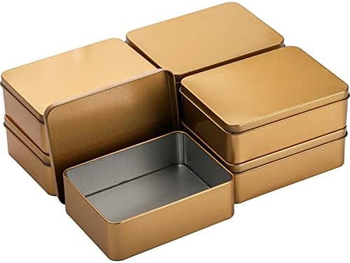 Peohud 16 Опаковки Правоъгълни Калай Кутии с Капаци, Празни Кутии на панти, Метални Кутии-Организаторите за