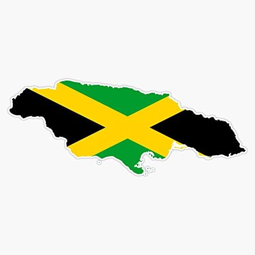Карта Ямайски Флаг На Ямайка Кингстън Ямайски Стикер Стикер На Бронята Vinyl Стикер 5