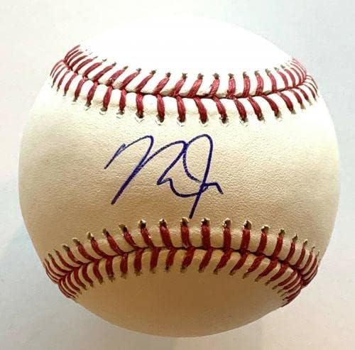 Подписан Майк Траутом бейзбол с голограммой Los Angeles Angels MLB с автограф coa - Бейзболни топки с автографи