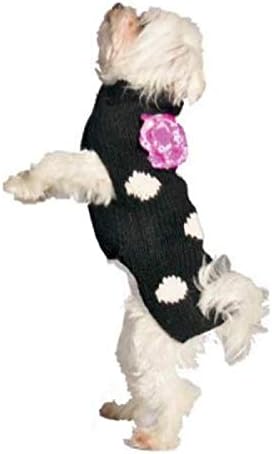 Пуловер за кучета Шили Куче в Черен Грах с цветя, 3XX-Large