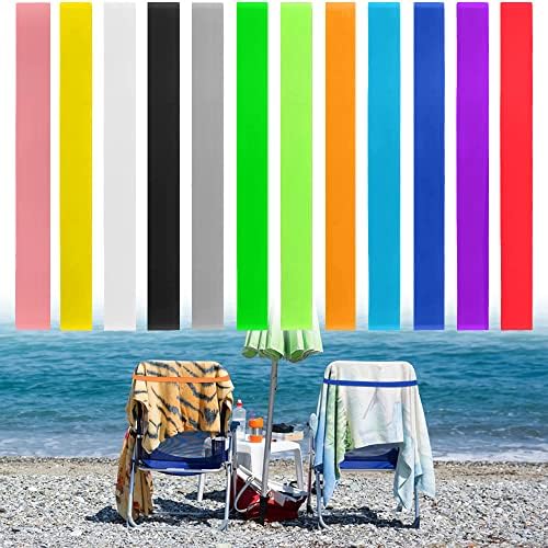 12 Опаковки топъл кърпи за плаж, столове, Еластични Силиконови Скоби за топъл кърпи, Колани за кърпи за плаж,