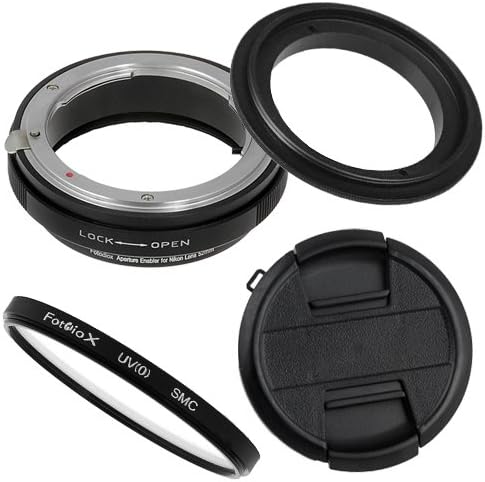 Комплект филтри с обратен пръстен за макро фотография Fotodiox 67 мм, съвместим с обективи с резба 67 мм за фотоапарат Nikon F-Mount - с UV филтър, адаптер за ръчна настройка на бл