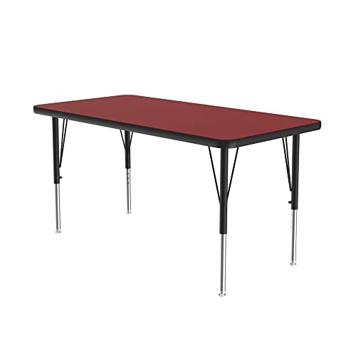 Правоъгълен Хладно маса Correll 24x 48, регулируеми по височина (19-29), Червено, От трайни ламинат с високо налягане, Училищни мебели, Произведено в САЩ