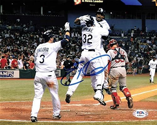 ЕРИК ХИНСКЕ подписа снимка 8x10 PSA / DNA С автограф на Тампа Бей Рейс - Снимки на MLB с автограф