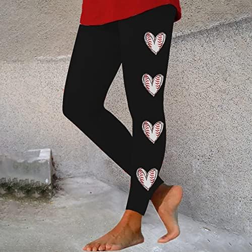 Гамаши за жени на корема управление панталони за йога чорапогащник Бейзбол графичен повдигане на задни части