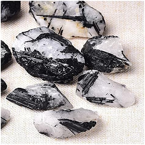 ERTIUJG HUSONG312 1 бр. Натурален черен кристали Турмалин, естествен камък, Кварц Необработени Кристали, Проба