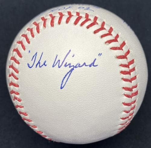 Ози Смит КОПИТО 2002 Подписа Stat Baseball JSA - Бейзболни топки с автографи