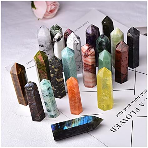 ERTIUJG HUSONG319 1 бр. естествени камъни Crystal Точка 36 цвята Кула Аметист Розов Кварц, Лечебен Камък Енергийна