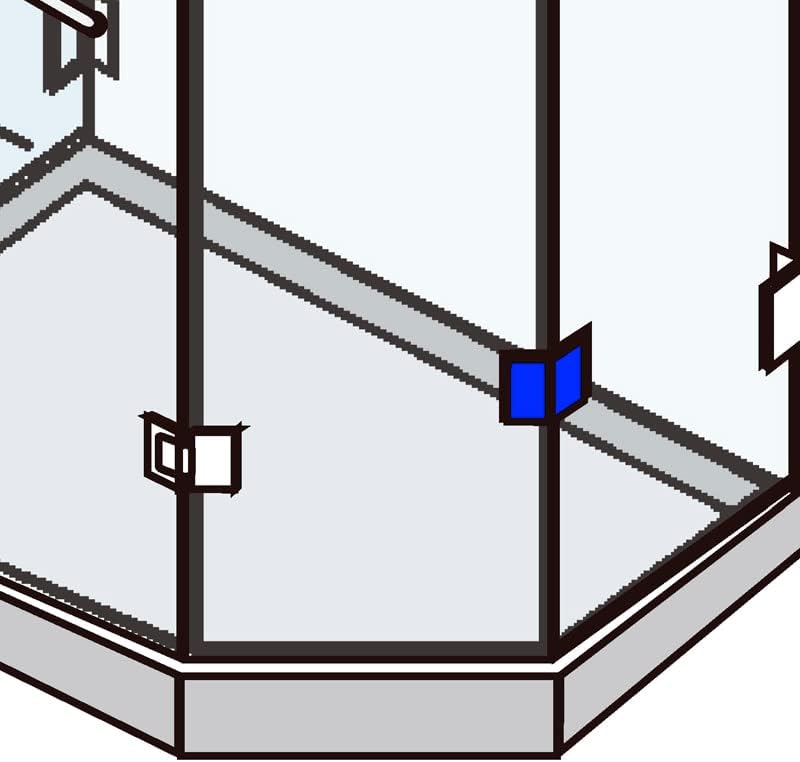 Скоба за Стъкло-стъкло 135 градуса (Открита площ) (черен мат)