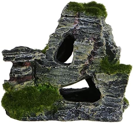 Аквариум с изглед към планината от смола, пещера, Мъх, мост, Декор, Аквариум, скала, украса за катерене