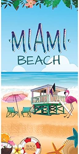 Плажна Кърпа Island Gear Florida souvenir е Style от памук и Велур 30 x 60, Miami Beach Patrol, Размер