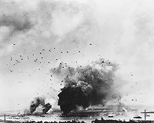 Бомбардировка на Пърл-Харбър от разстояние на Втората световна война, 11x14 Халогенни Сребро печат на снимки