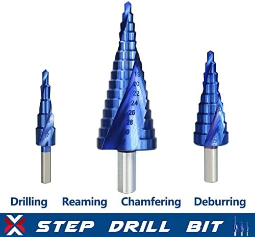 Метални тренировки 4-32 мм със синьо покритие Стъпално тренировка Пробивни Инструменти за Метал Дървена дупка