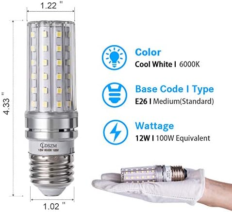 Led лампи E26, Led крушка с мощност 12 W, Еквивалент на 100 W, 1200лм, Декоративна Средната Основа, Led лампи